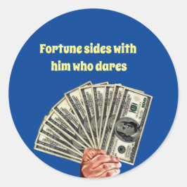 Handhaltung Hundert Dollar Scheine Geld Kunst Runder Aufkleber