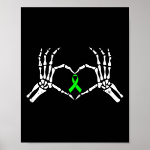 Handherz Mental Health Awareness Ribbon Krieger Poster