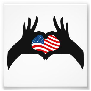 Handherz-Symbol-Staat-amerikanische Flagge Fotodruck