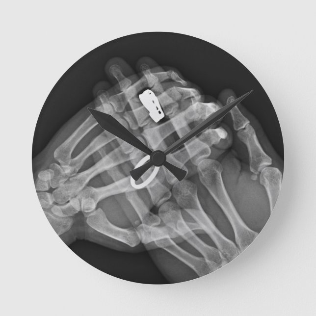 Handholding Runde Wanduhr (Vorderseite)