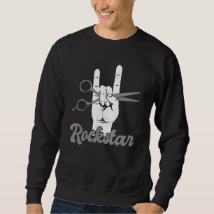 Handhörner Friseur Rockstar, lustiger Frisör Sweatshirt