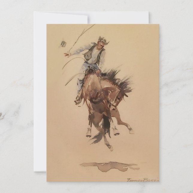 Handhüllen einer Bronc von Edward Borein Einladung (Vorderseite)