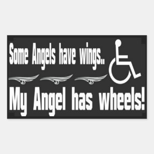Handicap Angel Rectangle Aufkleber