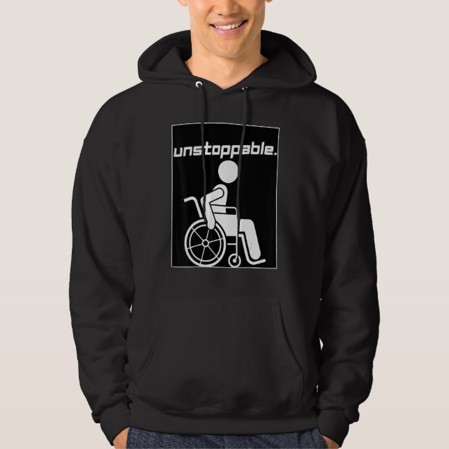 Handicap Disabled Person Graphic Motivation Unstop Hoodie (Vorderseite)