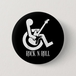 Handicap Rock and Roll Parkplatz Funny Acoustic Gu Button