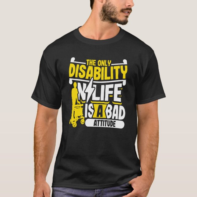 Handicap Rollstuhl Behinderung Spaß Paraplegii T-Shirt (Vorderseite)