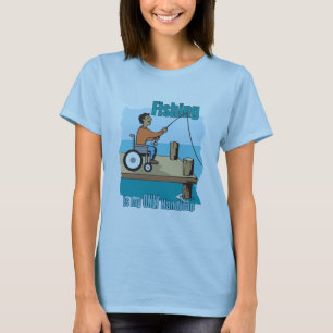 Handicap Rollstuhl Fischerei T-Shirt