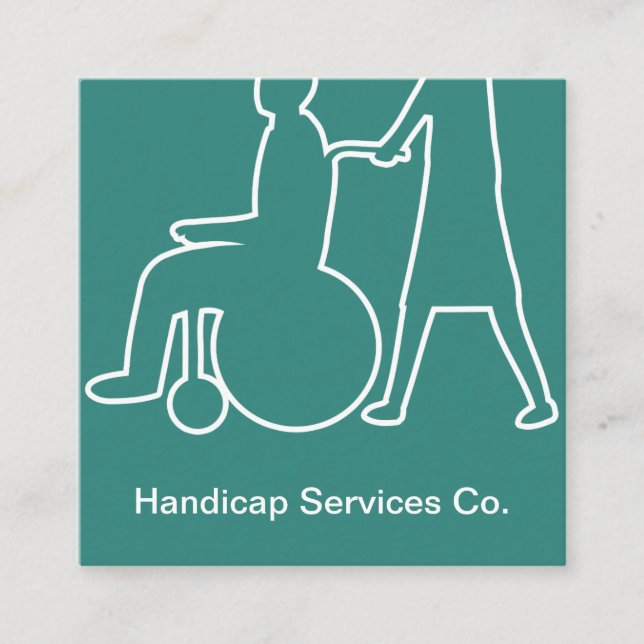 Handicap Services Moderne Quadratische Visitenkarte (Vorderseite)