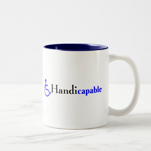 Handicapable (Rollstuhl) Zweifarbige Tasse (Rechts)