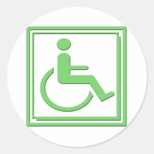 Handicapped Stylish Symbol Green Runder Aufkleber