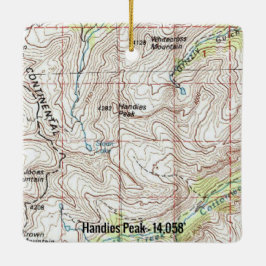 Handies Peak Fourteener Topo Keramikornament