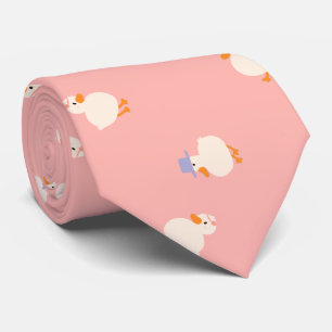 Handillustration Enten Design Rosa Krawatte