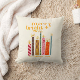 Handillustrierte Merry + Bright Weihnachts-Kissen Kissen