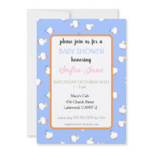 Handillustrierte süße Enten Kinder Blaue Babyparty