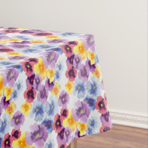 HandIllustrierte Wildblumen mit Pansy farbenfroh, Tischdecke