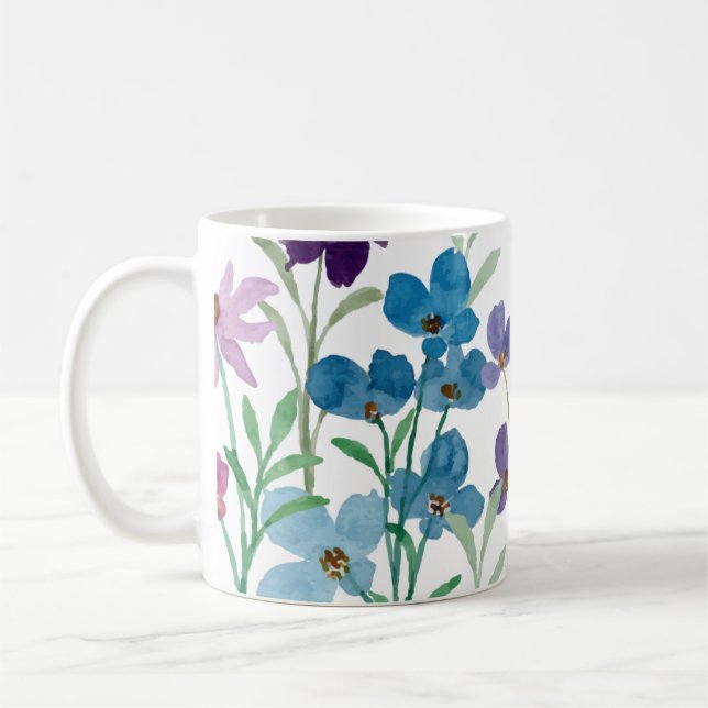 Handillustrierter Blumenprint Kaffeetasse (Links)