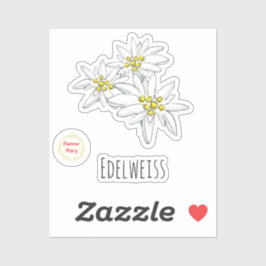 Händisch Gezeichnet Edelweiss Alpenwein Wildblume Aufkleber