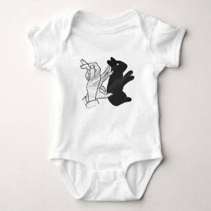 Handkaninchen Silhouette Baby Strampler