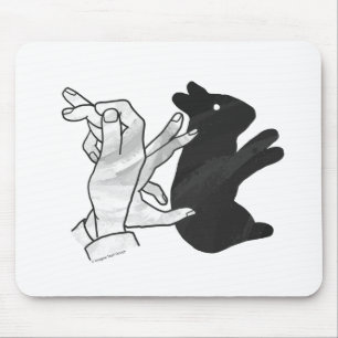 Handkaninchen Silhouette Mousepad