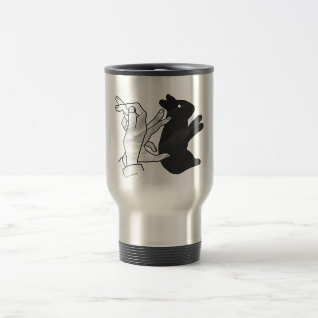 Handkaninchen Silhouette Reisebecher (Mittel)