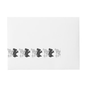 Handkaninchen Silhouette Rundum-Adressaufkleber