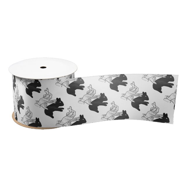 Handkaninchen Silhouette Satinband (Spule)
