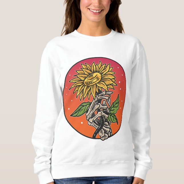 Handknochen Sonnenblume Sweatshirt (Vorderseite)