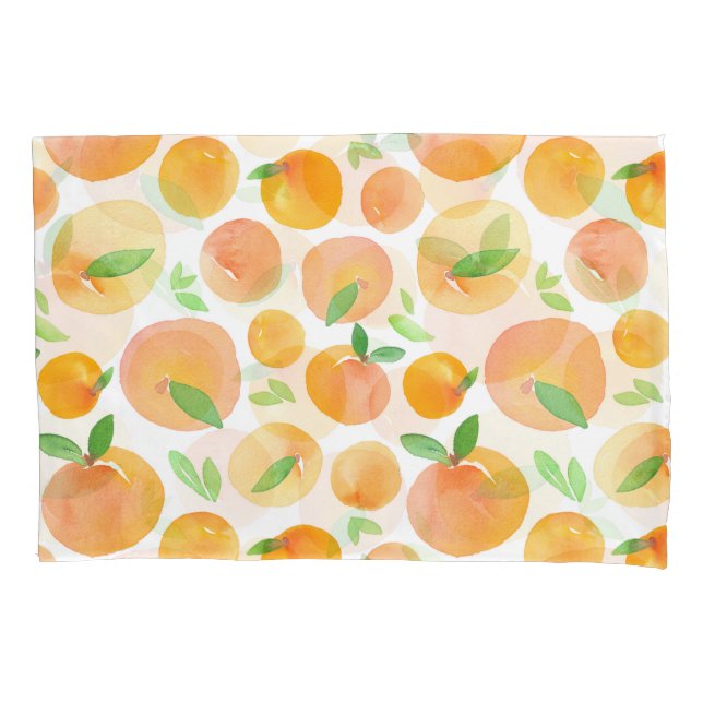 Handlackierte Aquarellpfirsiche: nahtlos. Kissenbezug (Vorderseite)