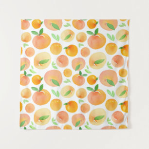 Handlackierte Aquarellpfirsiche: nahtlos. Wandteppich