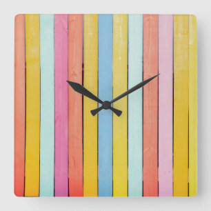 Handlackierte Zauntaschen Quadratische Wanduhr