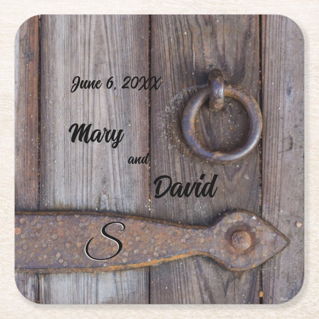 Handle für Hochzeitspapier-Untersetzer auf der Kel Rechteckiger Pappuntersetzer (Vorderseite)