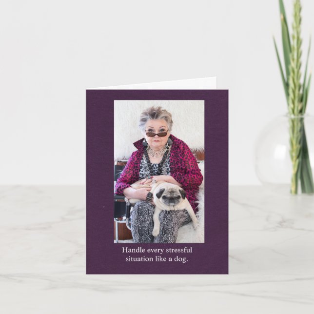 Handle Stress wie eine lustige Hundekarte Karte (Vorderseite)