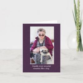 Handle Stress wie eine lustige Hundekarte Karte