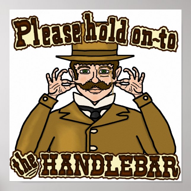 Handlebar Mustache Gentleman Poster (Vorne)