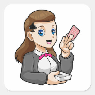 Händler im Poker Quadratischer Aufkleber