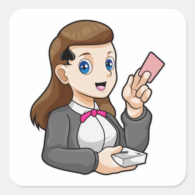 Händler im Poker Quadratischer Aufkleber (Vorderseite)