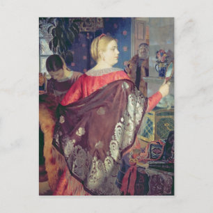 Händlerin mit Spiegel Postkarte