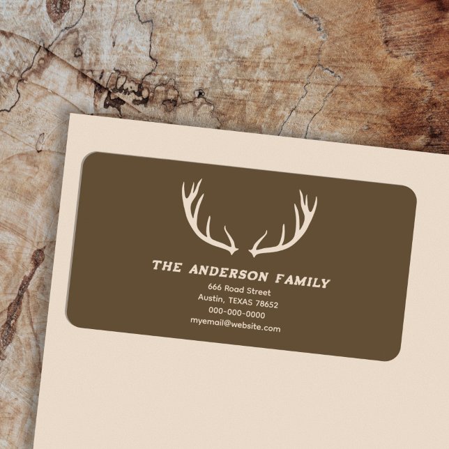 Händlermelder geben das Adressetikett zurück (Deer Antlers Return Address Label Sticker)