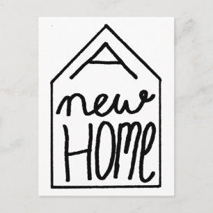 Handlettering neue Adressenkarte Ankündigungspostkarte