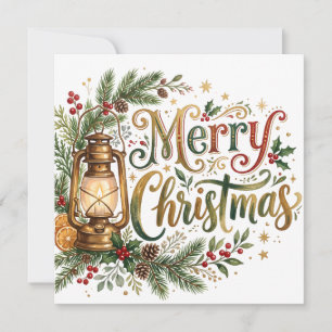 Handlettering Weihnachten roter LKW Foto Karte