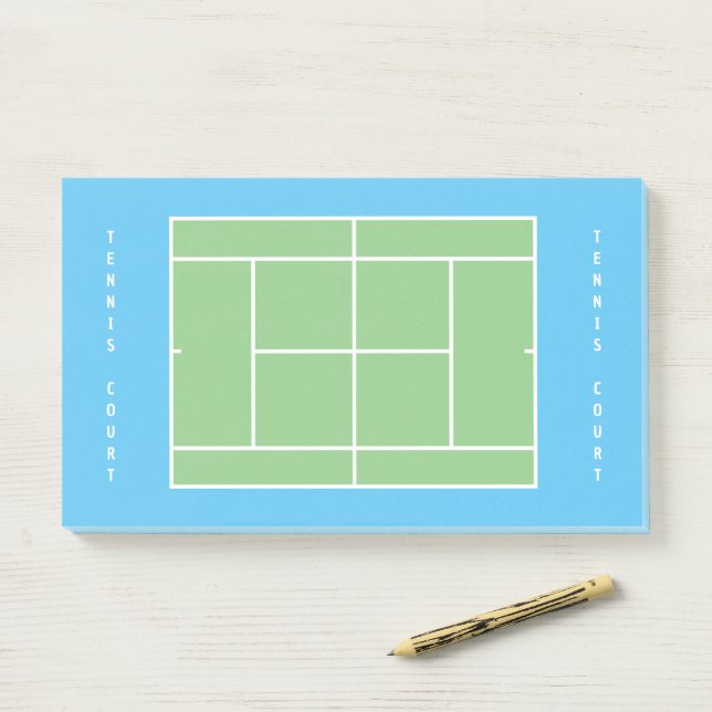 Handlich leerer Tennisplatz-Layout klebrig Post-it Klebezettel (Auf Schreibtisch)