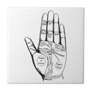 Handlinien-Diagramm Handlesekunst Wahrsager Zukunf Fliese