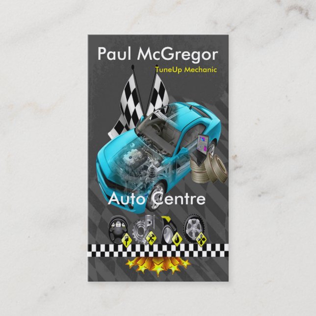 Handlung konzentriert/TuneUp Mechanic Geschäft Visitenkarte (Vorderseite)