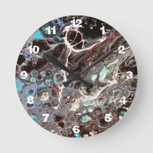 Handmade abstract painting - Kook Art - Wall Clock Runde Wanduhr
