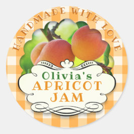 Handmade Apricot Jam Runder Aufkleber