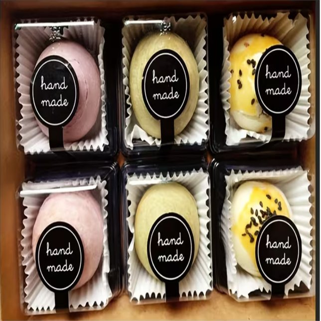 Handmade Black & Pudding Sealing Aufkleber (Handmade Black & Pudding Sealing Stickers Suitable for DIY Gift, Handmade Baking, Birthday Party, )