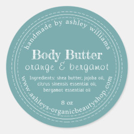 Handmade Body Butter Bio Business Blue Runder Aufkleber
