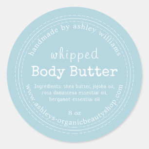 Handmade Body Butter Bio Business Blue Runder Aufkleber