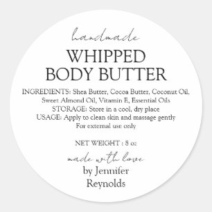 Handmade Body Butter Bio Business Classic Runder Aufkleber