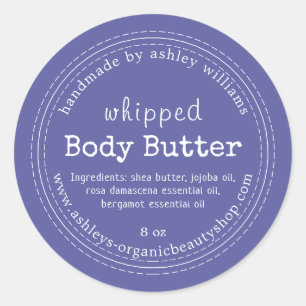 Handmade Body Butter Bio Business Iris Blue Runder Aufkleber